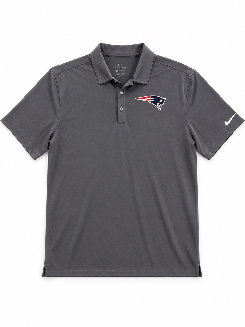 Nike Grey Patriots Dri-FIT Polo with Team Logo